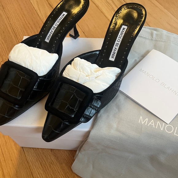 Manolo Blahnik Maysale 50mm mules - Brand New ** - Picture 8 of 12